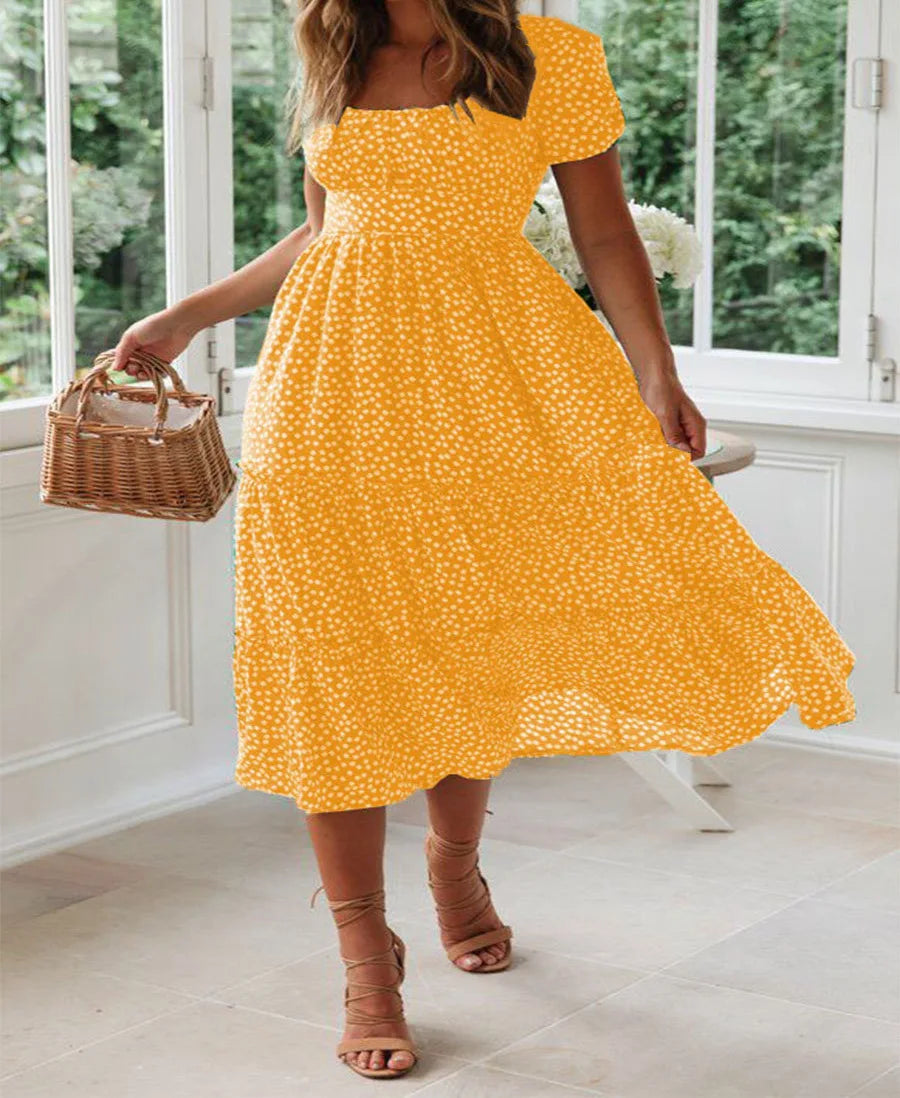 Julia | Rochie midi cu imprimeu floral