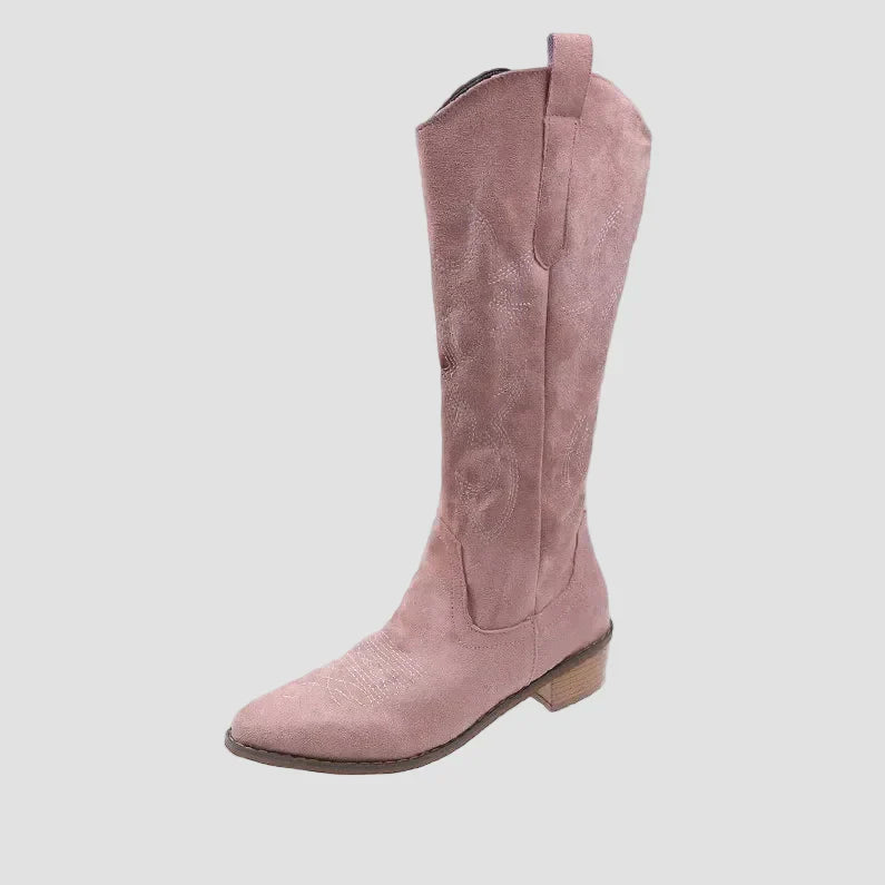 Katerina - Cizme Cowboy Western din Suede
