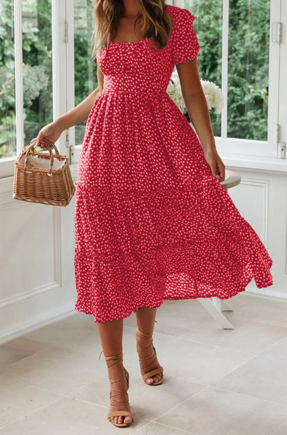 Julia | Rochie midi cu imprimeu floral