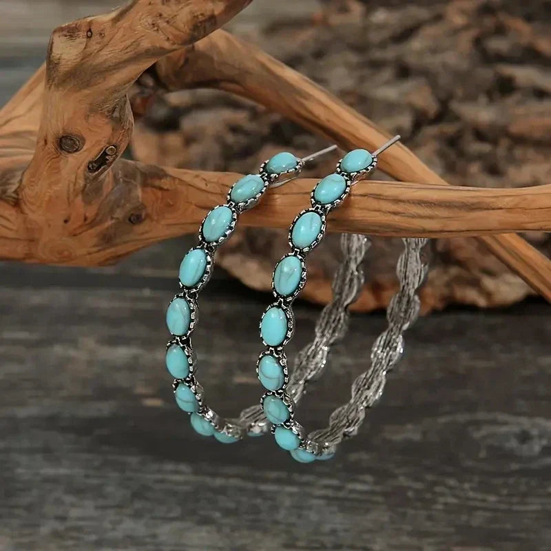 Cercei Vintage Boho Turcoaz