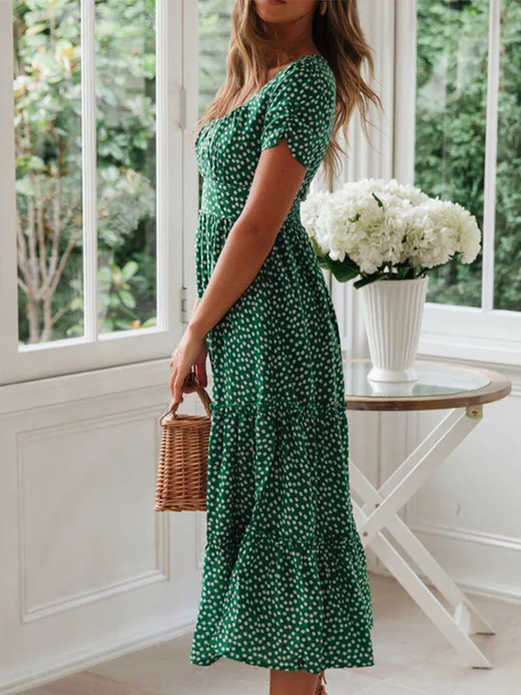 Julia | Rochie midi cu imprimeu floral