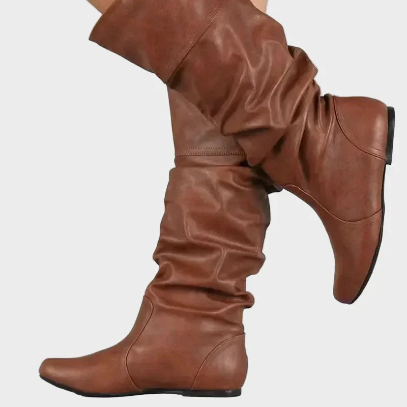 Vasia - Botine casual cu toc mic și plisaje