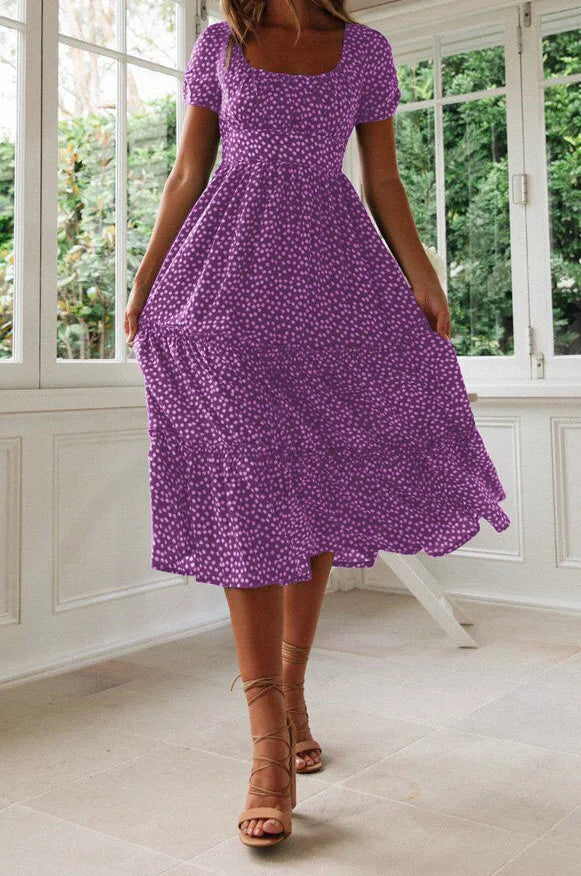 Julia | Rochie midi cu imprimeu floral