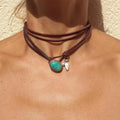 Colier Vintage Bohemian Turcoaz Suspendat