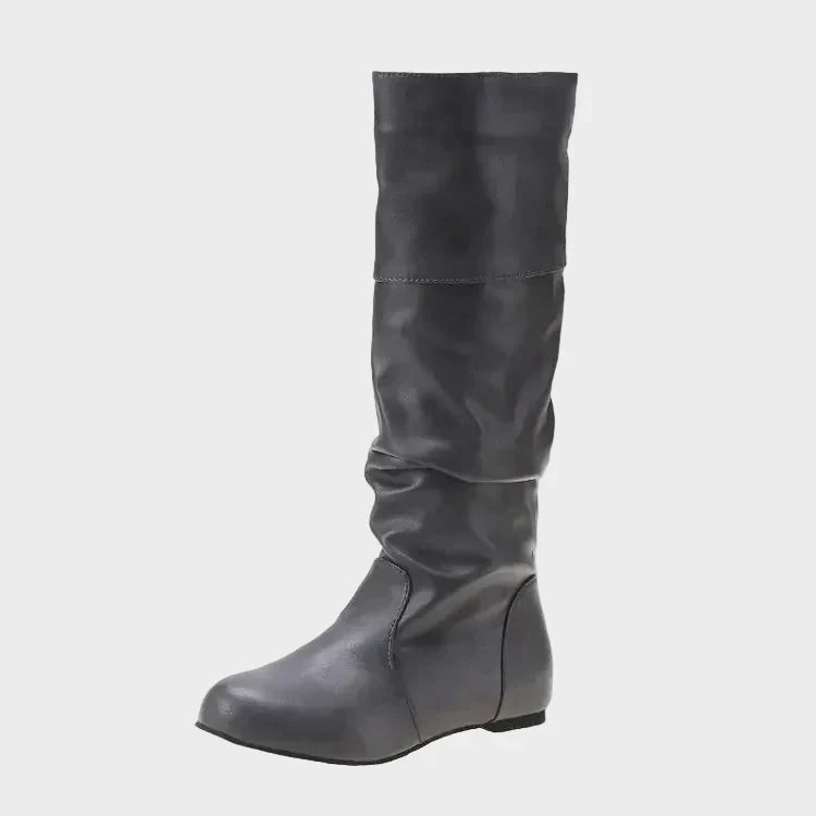 Vasia - Botine casual cu toc mic și plisaje