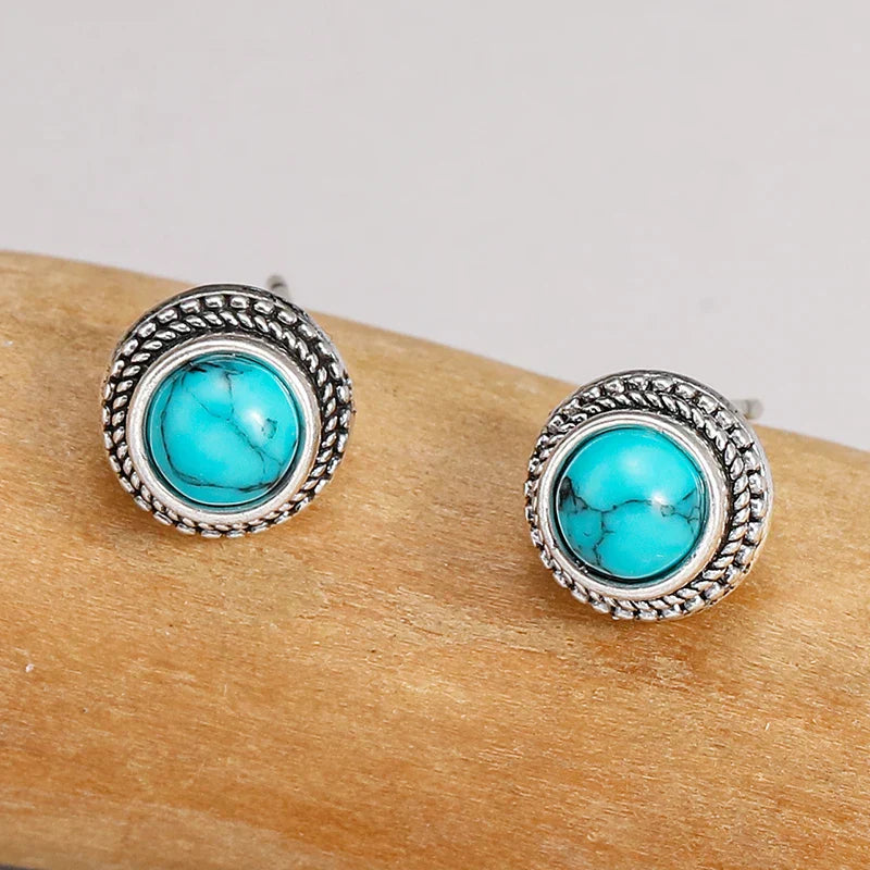 Cercei Vintage Boho Mimetici Turcoaz