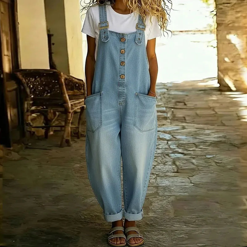 Mae™ | Salopetă vintage din bumbac moale cu efect de denim