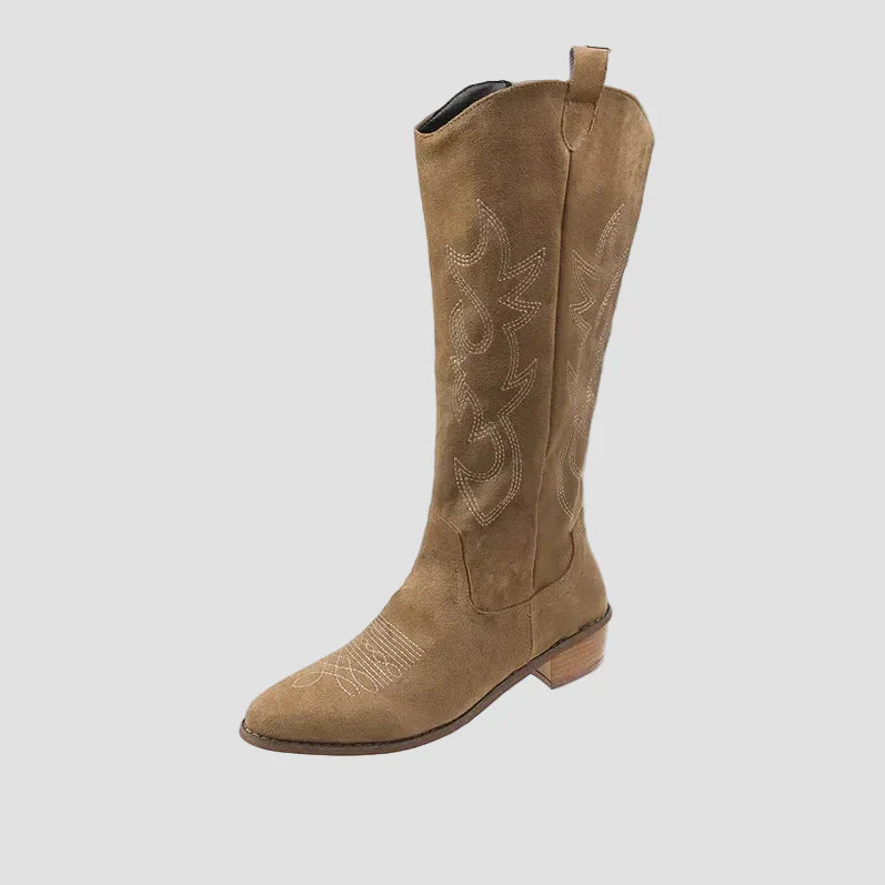 Katerina - Cizme Cowboy Western din Suede