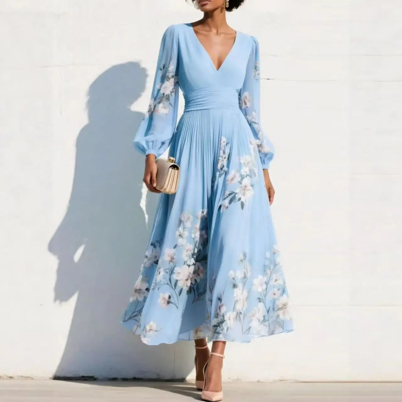 Viorel – Rochie Midi Florală de o Eleganță Primăvăratecă