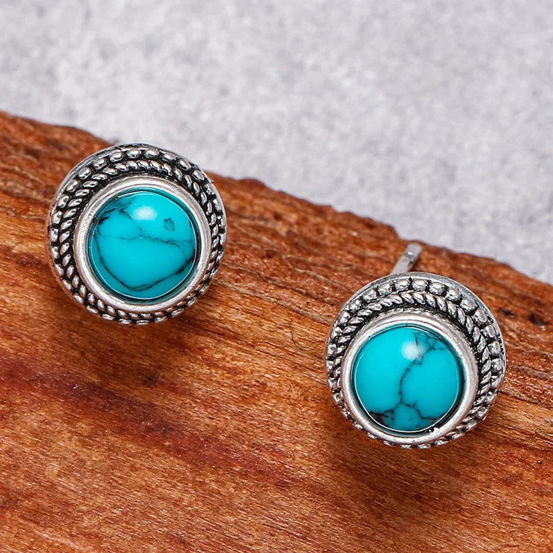 Cercei Vintage Boho Mimetici Turcoaz