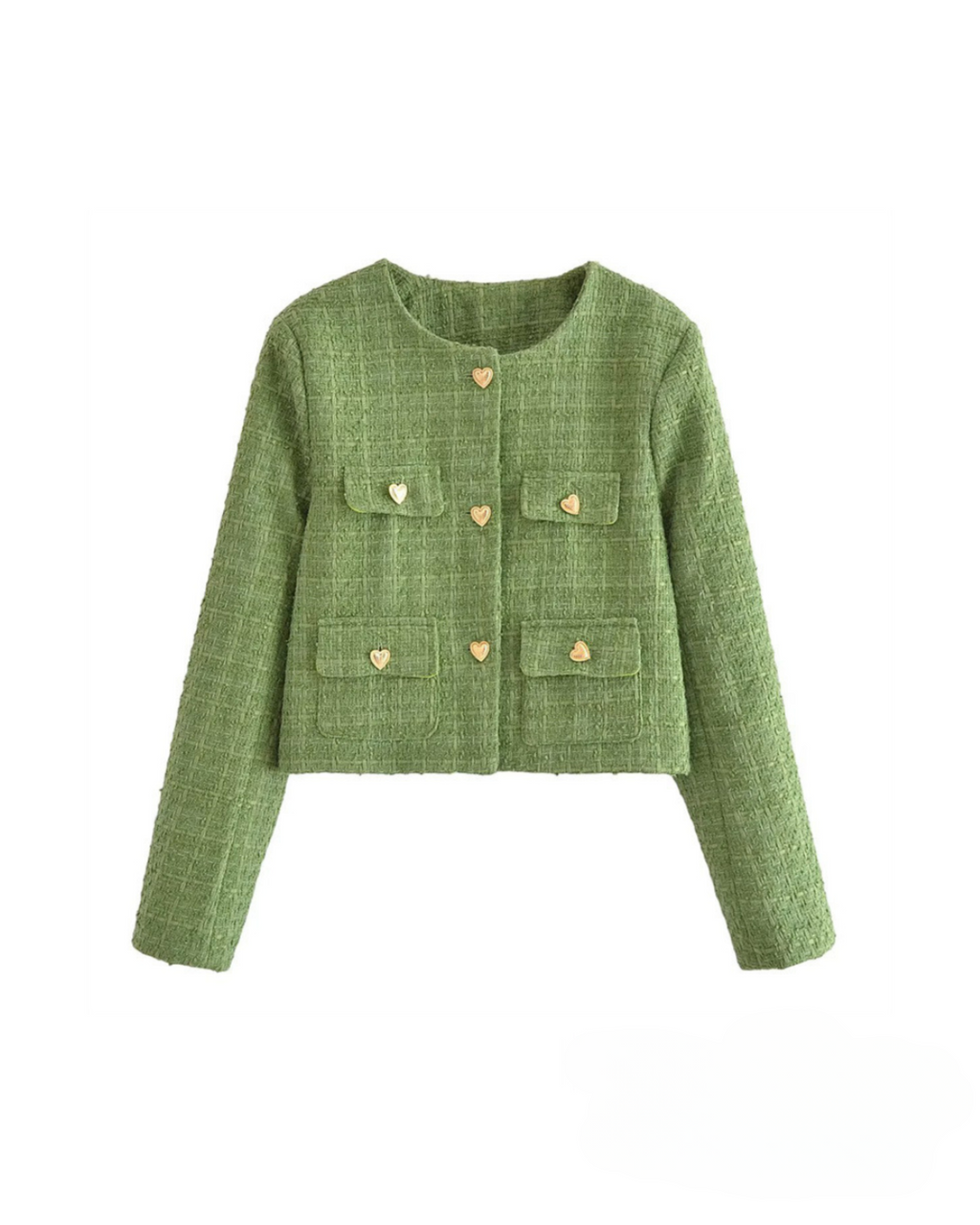 Daria - Jachetă Tweed Verde