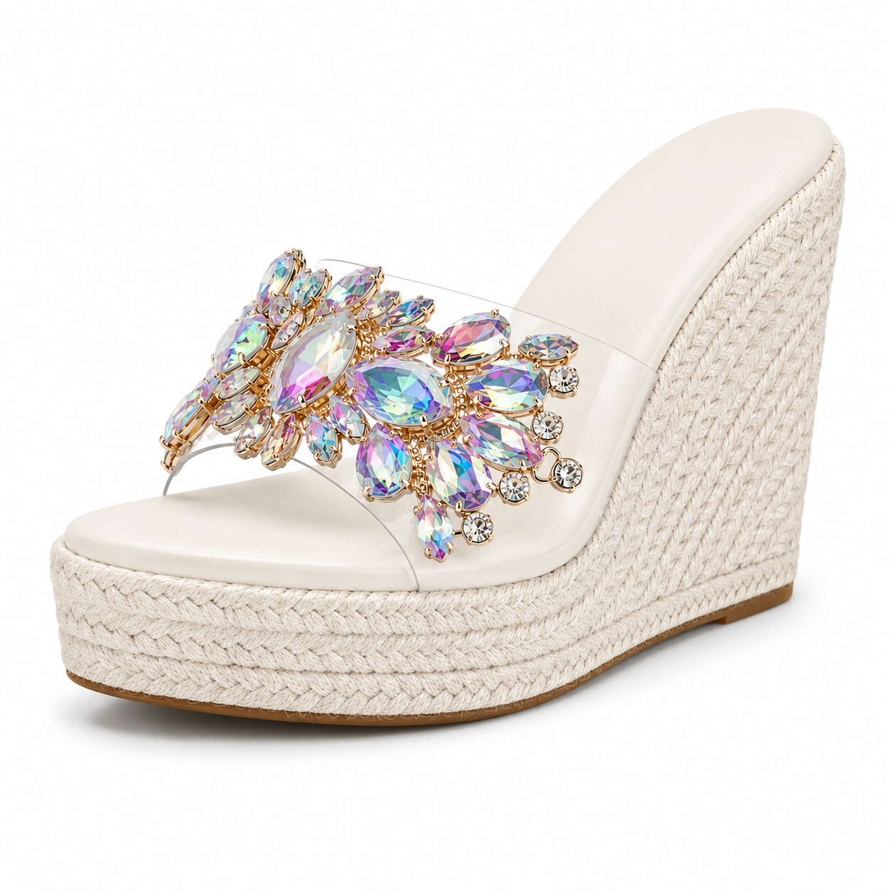Isabella Sandale Wedge cu Cristale