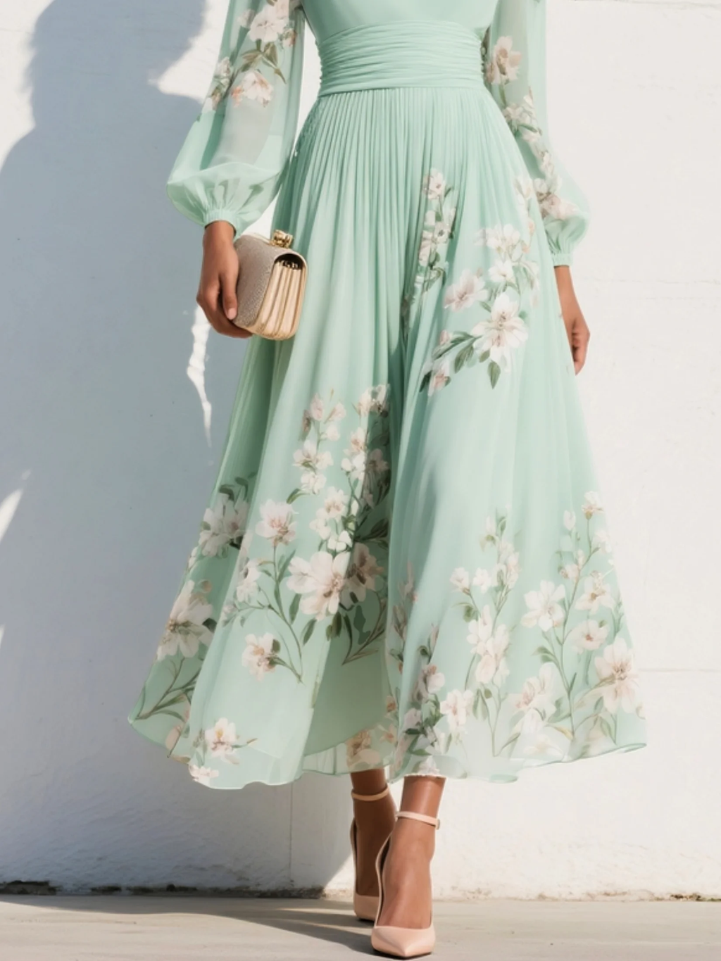 Viorel – Rochie Midi Florală de o Eleganță Primăvăratecă