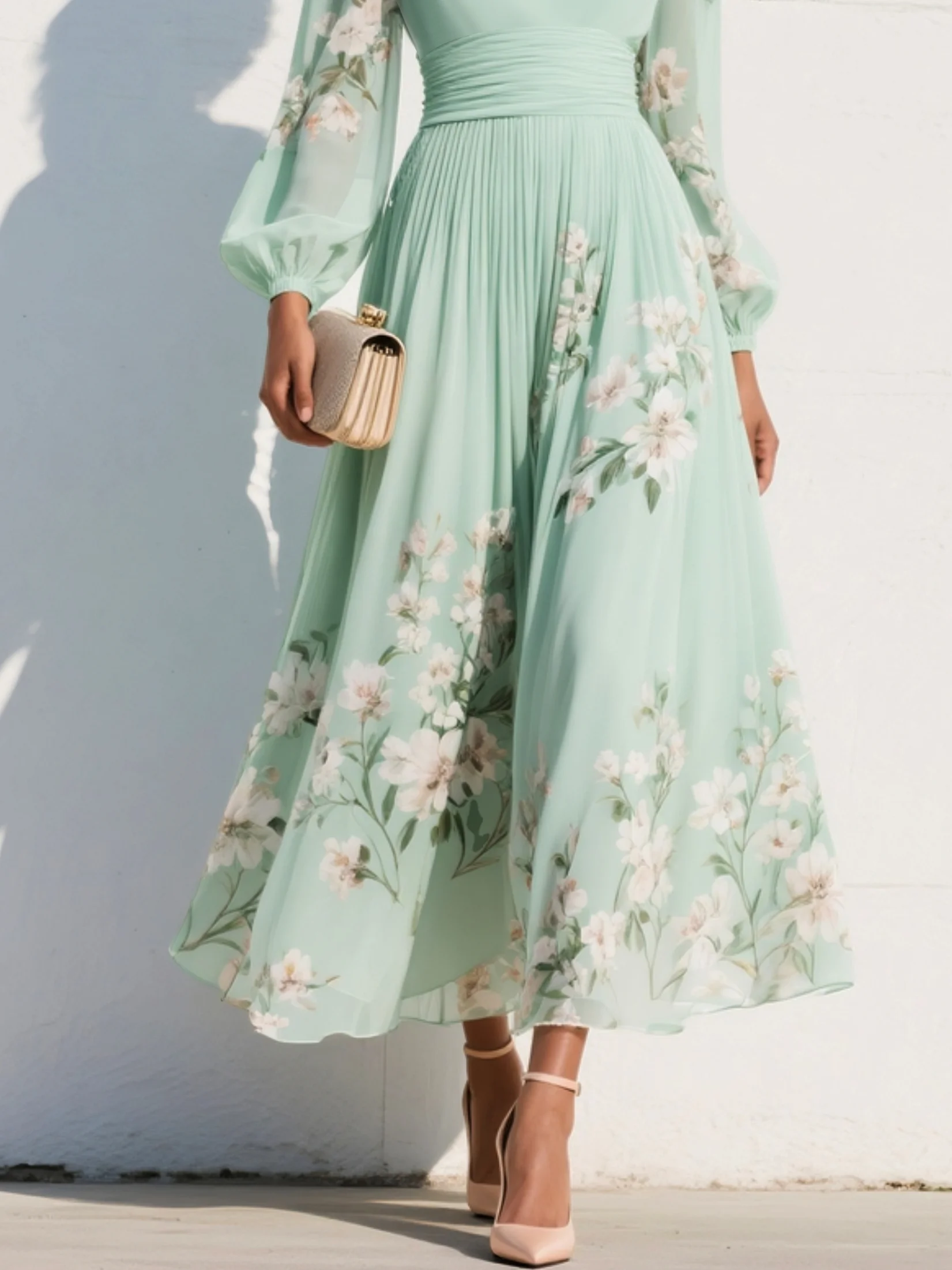 Viorel – Rochie Midi Florală de o Eleganță Primăvăratecă