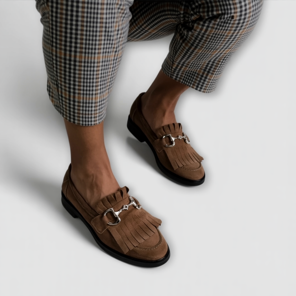 Sofia - Mocăsini din Suede Artificial cu Vârf Rotund - Confort Zilnic