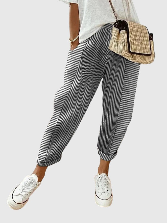 Nina – Pantaloni eleganți cu dungi