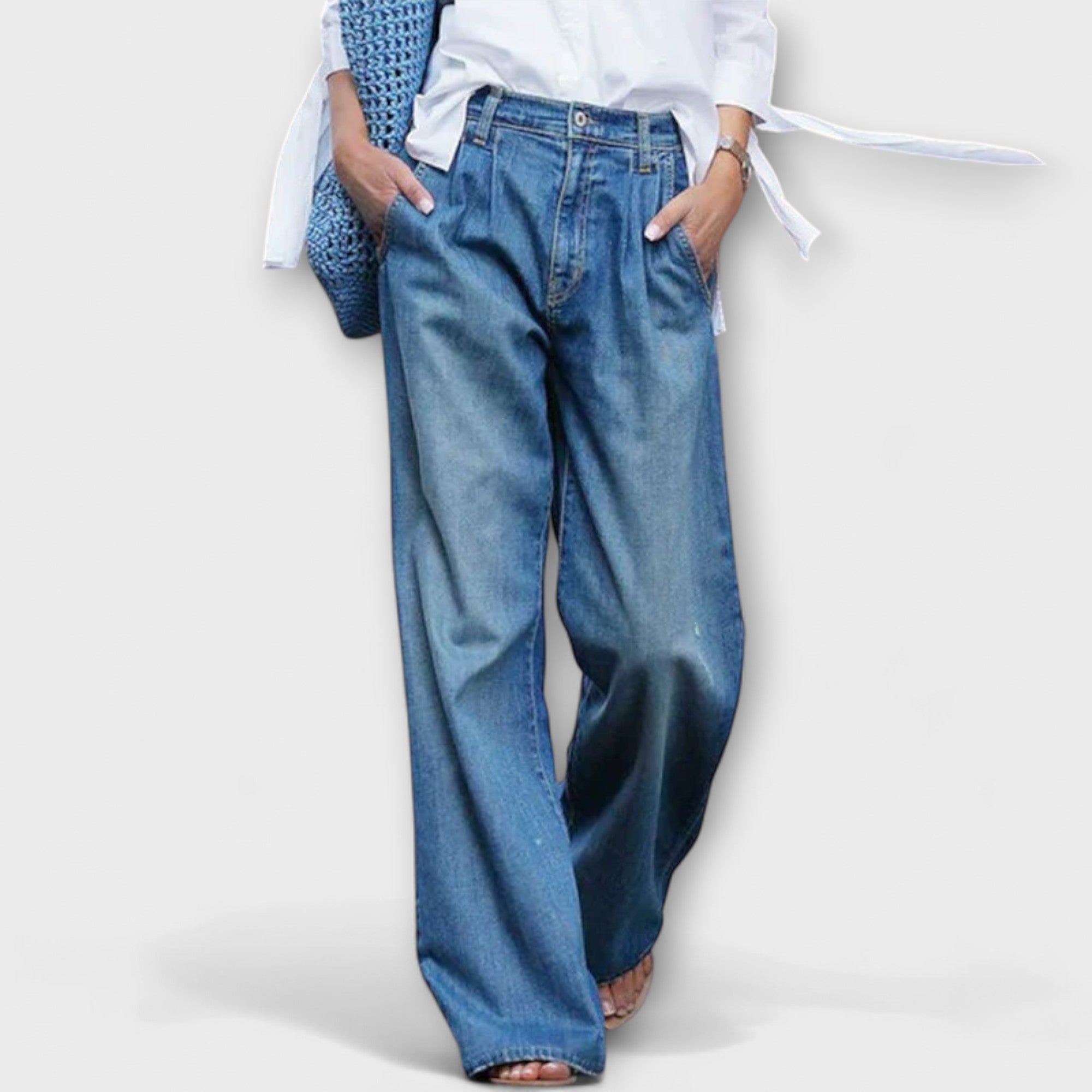Ava - Blugi de calitate cu pantaloni largi