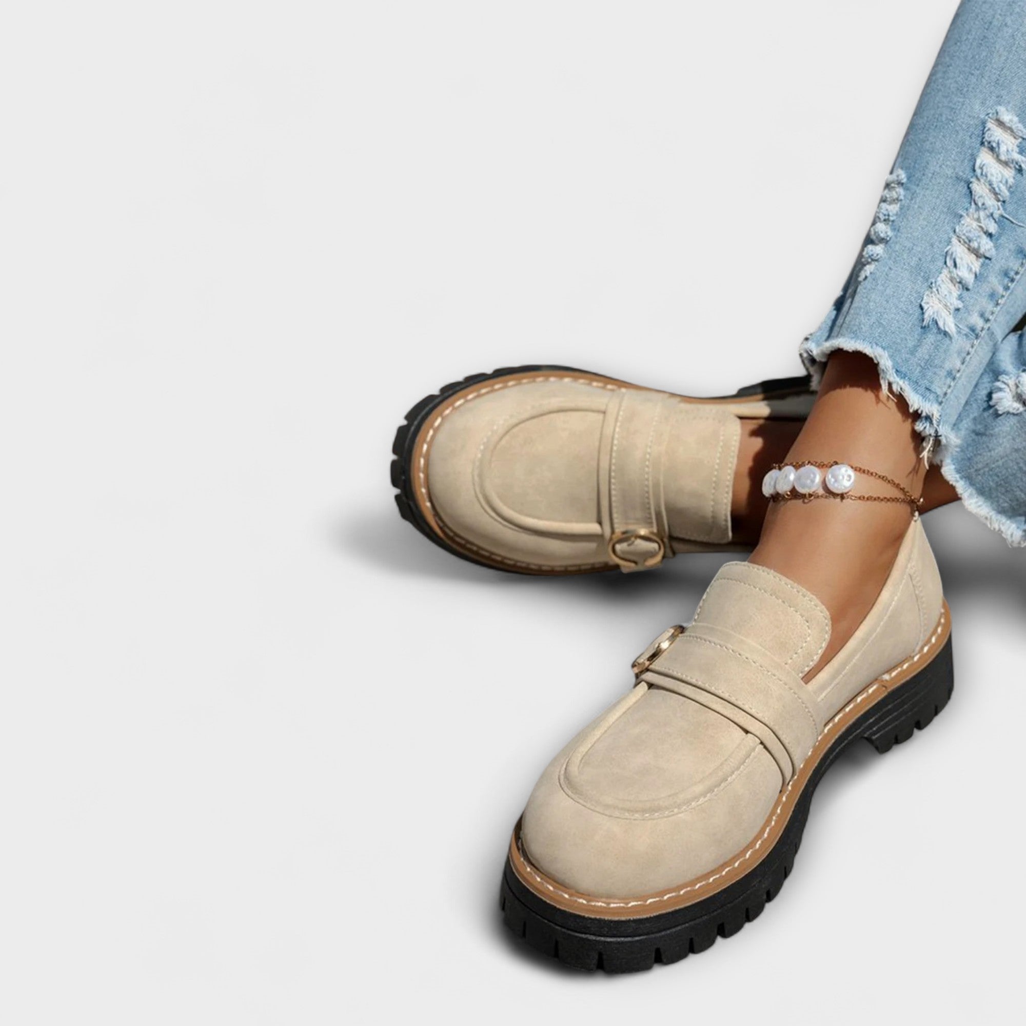 Dimitra - Mocasi casual cu vârf rotund - Construcție confortabilă