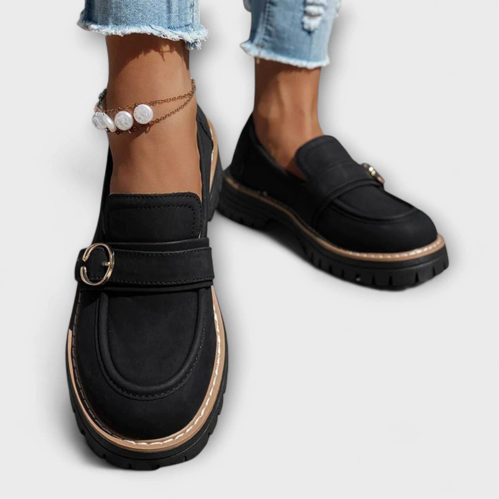 Dimitra - Mocasi casual cu vârf rotund - Construcție confortabilă