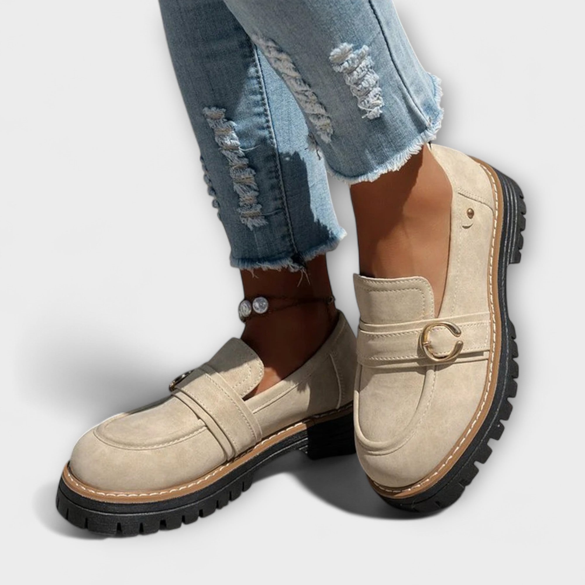 Dimitra - Mocasi casual cu vârf rotund - Construcție confortabilă