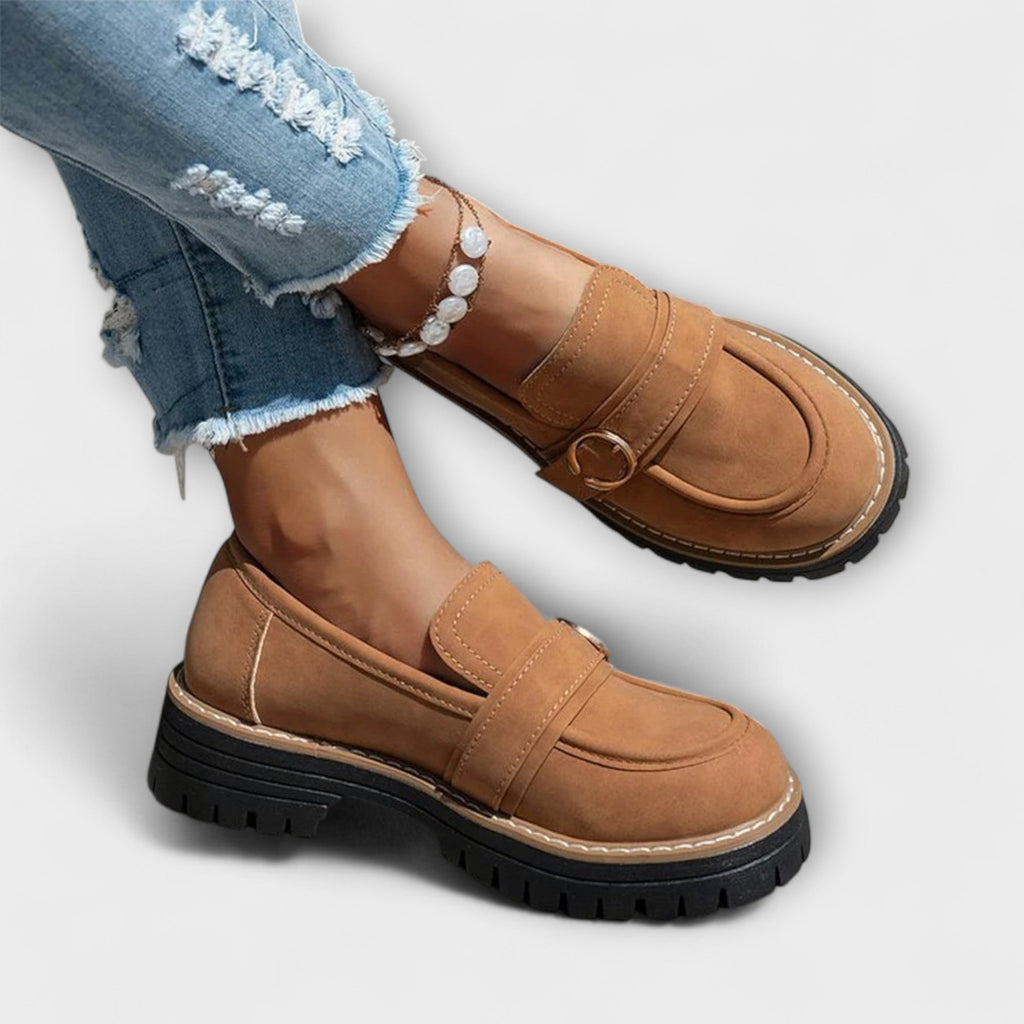 Dimitra - Mocasi casual cu vârf rotund - Construcție confortabilă