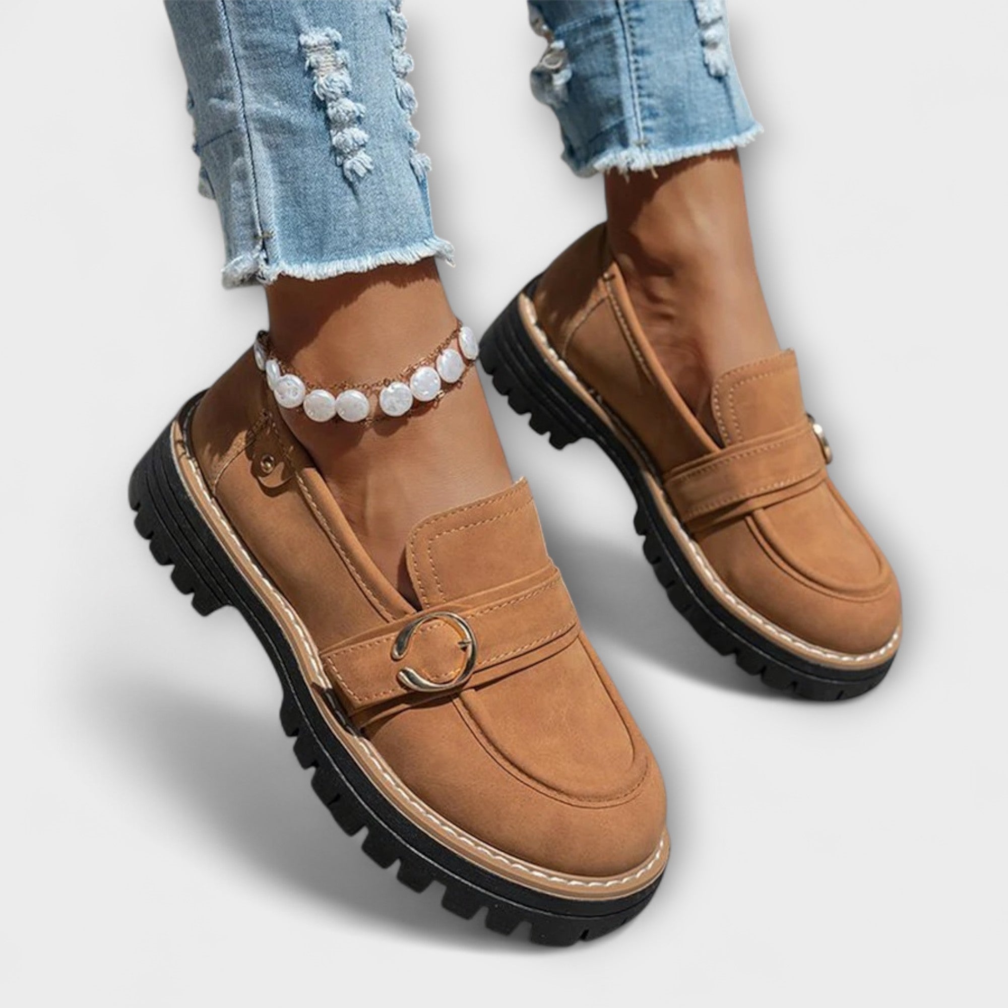 Dimitra - Mocasi casual cu vârf rotund - Construcție confortabilă