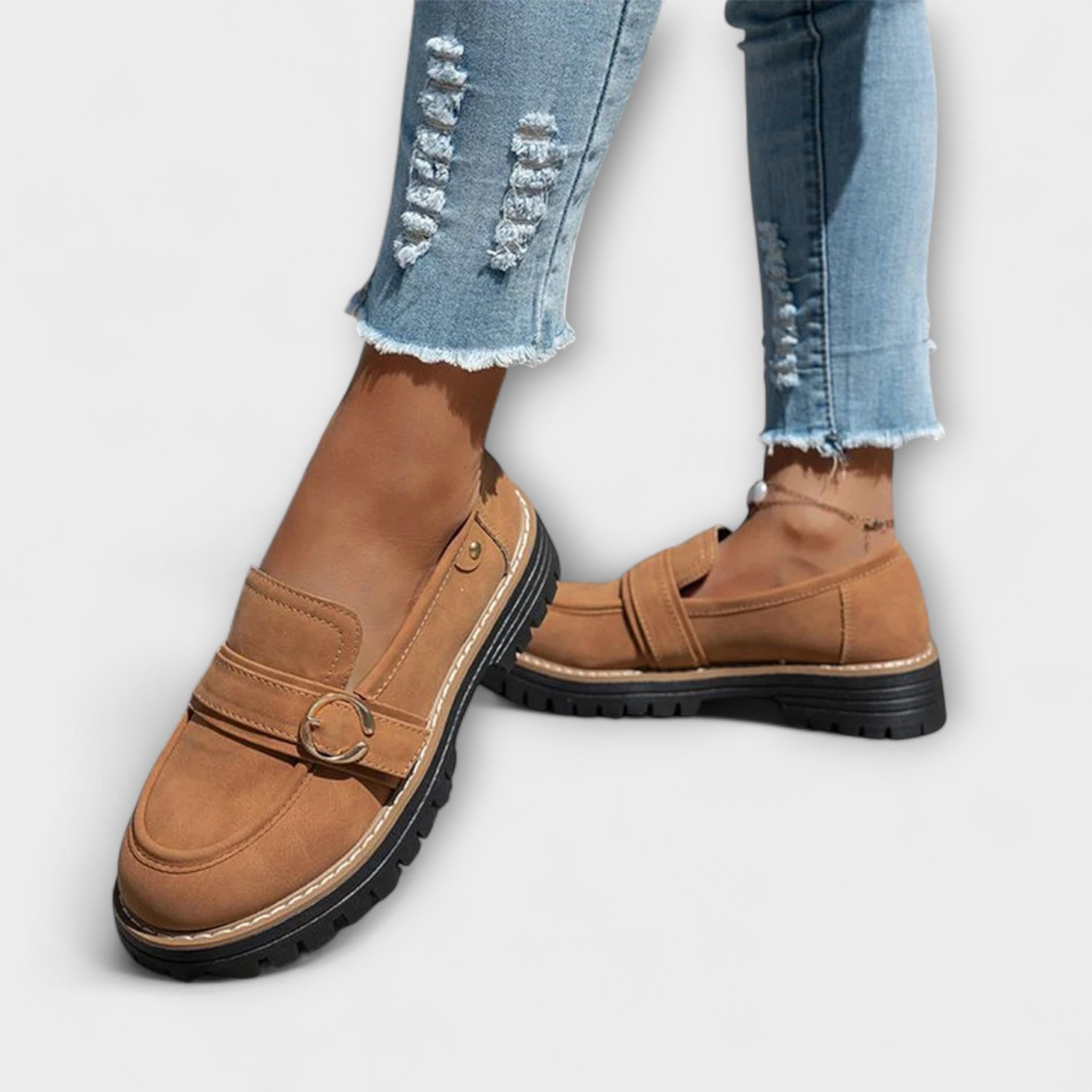 Dimitra - Mocasi casual cu vârf rotund - Construcție confortabilă