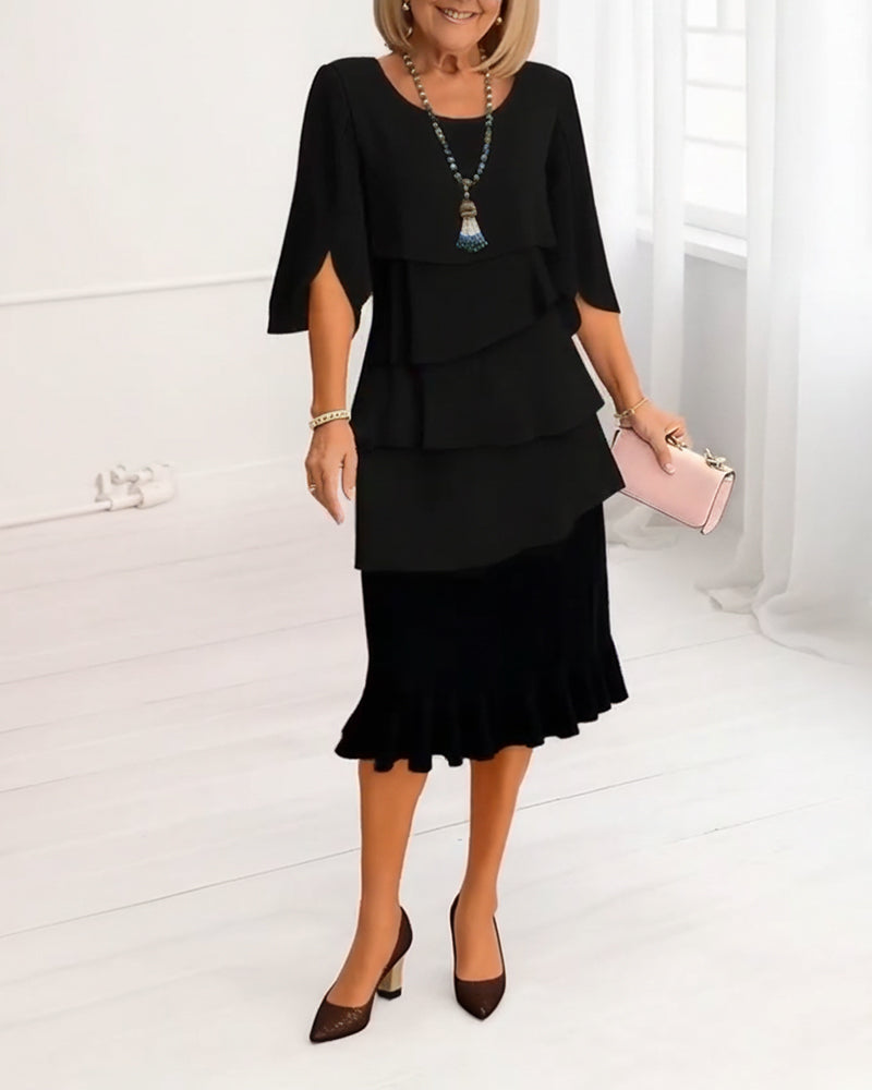 Patricia - Rochie Elegantă de Confort cu Cusături