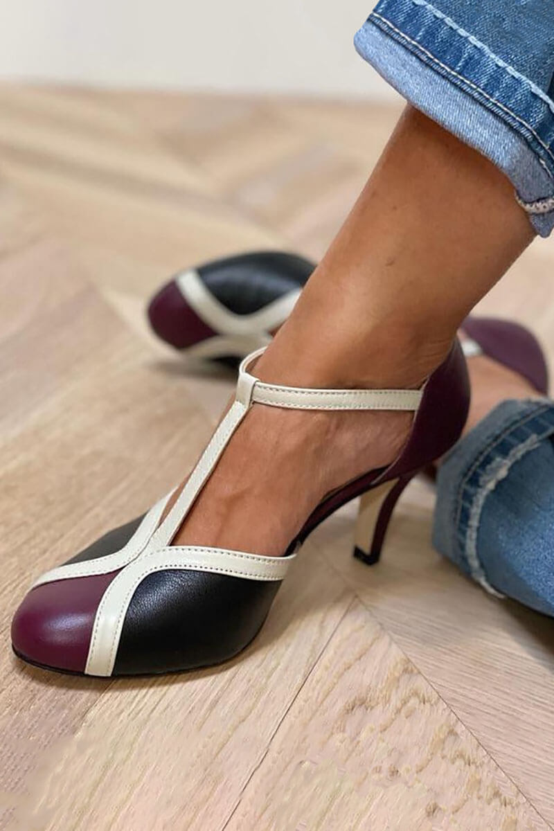 Aria - Pantofi retro cu toc T-bar