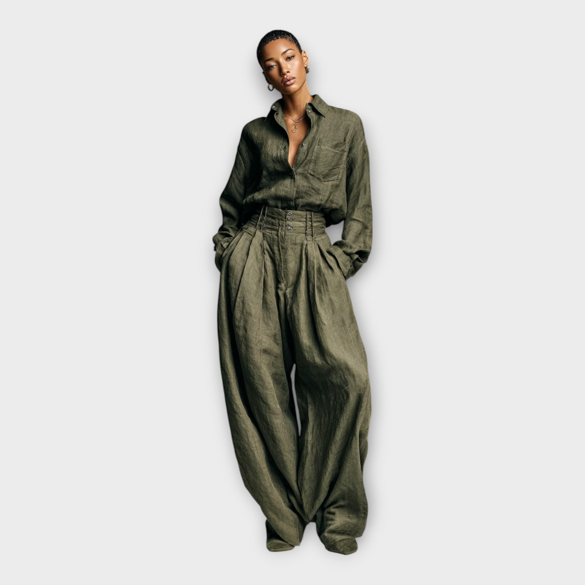 Cămașă și pantaloni cu eleganță fără efort