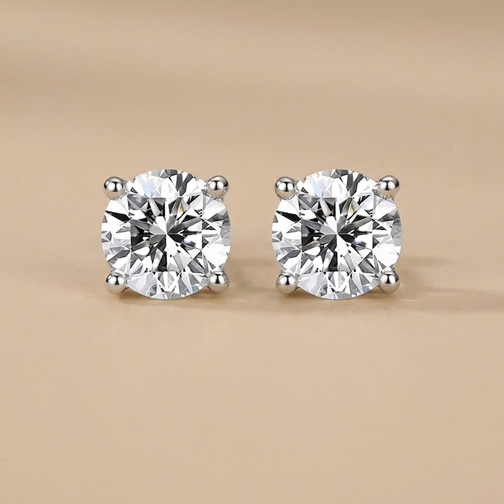 Aurora - Cercei Solitaire Clasic din Moissanite de Lux