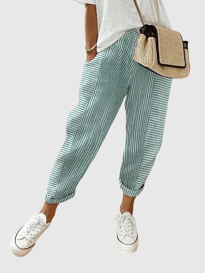 Nina – Pantaloni eleganți cu dungi
