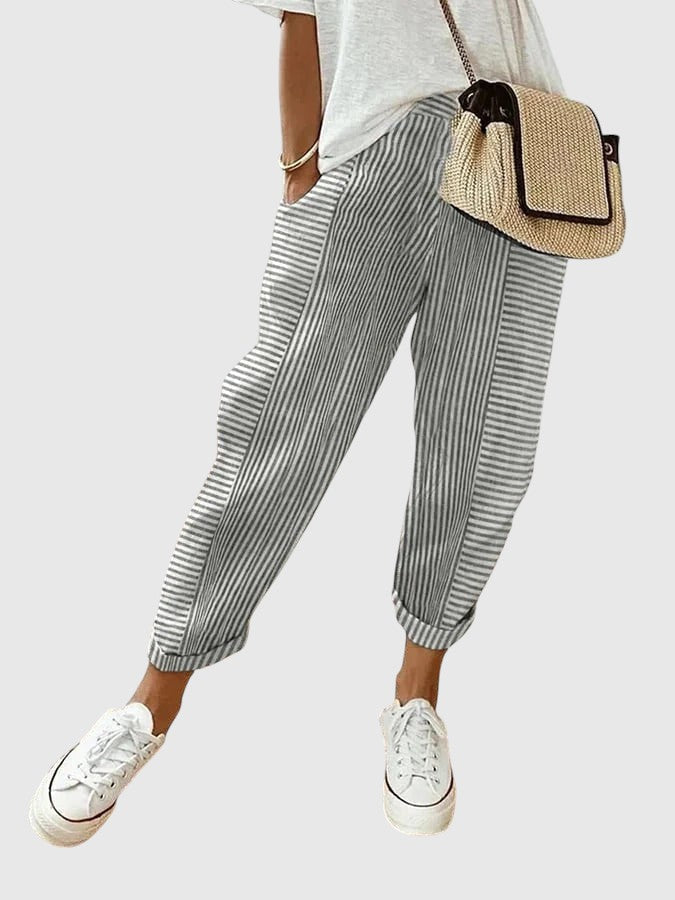 Nina – Pantaloni eleganți cu dungi