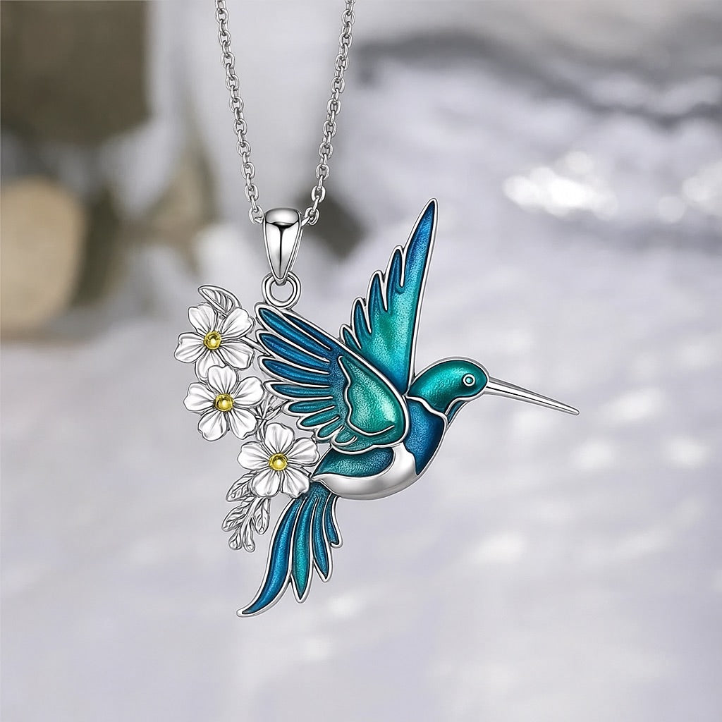 Colier frumos cu colibri și cercei bonus – Ofertă limitată