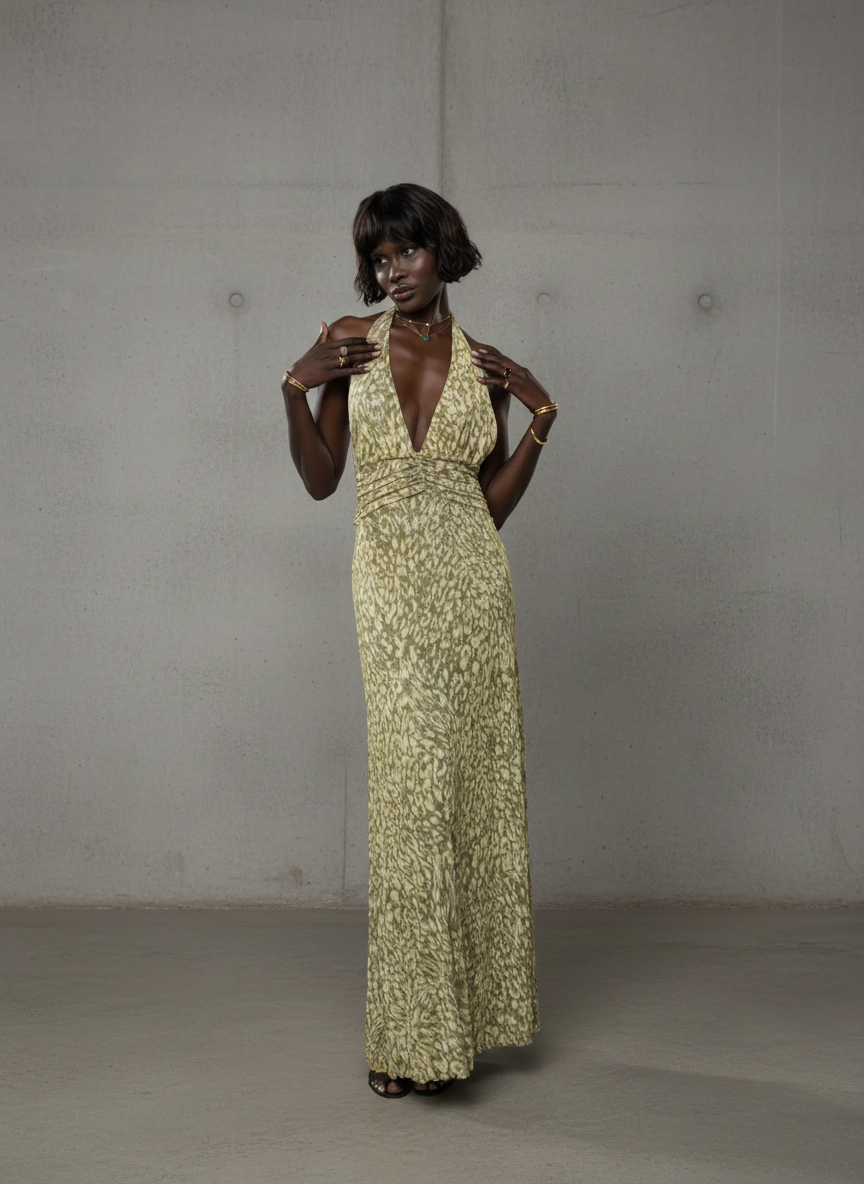 Chelsea · Rochie maxi cu fundiță la spate