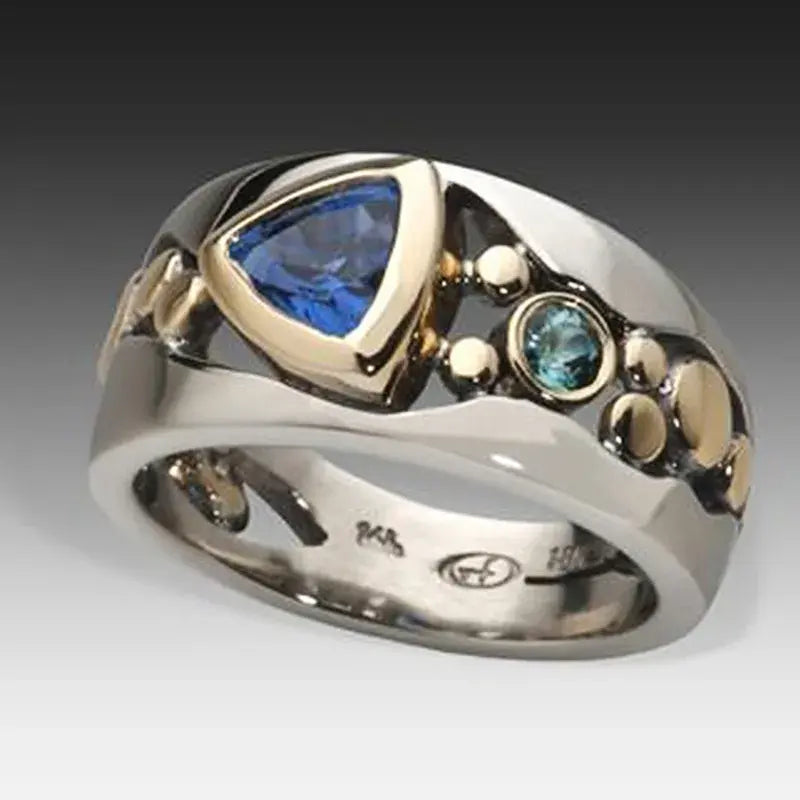 Inel Leonie - Vintage Cristal Albastru