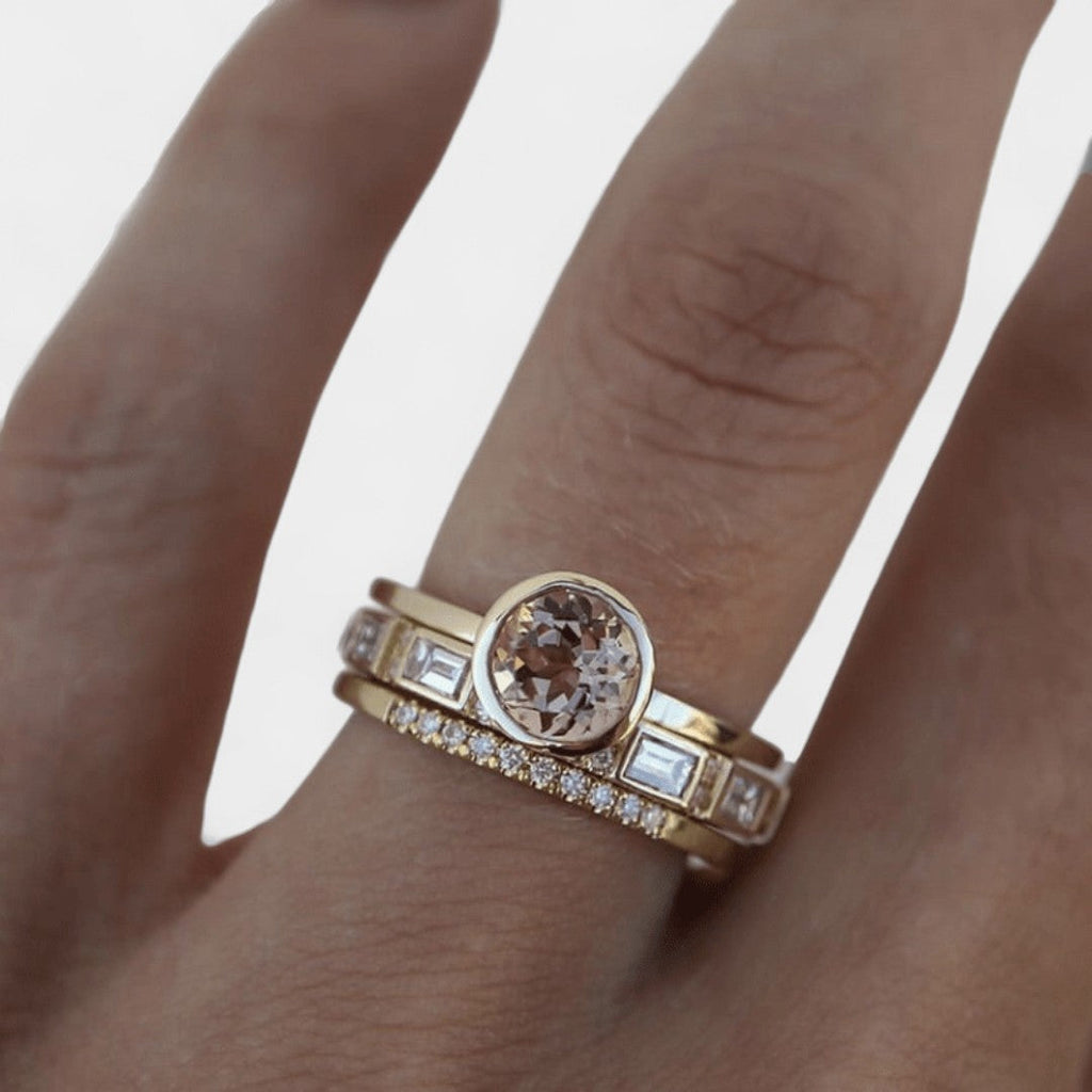 Thalia - Set de inele cu detalii din cristal și accente aurii