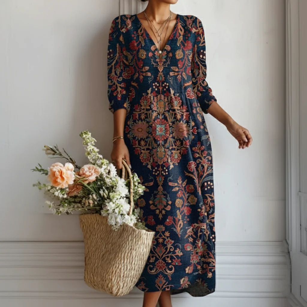 Leire | Rochie Lungă cu Stil Etnic