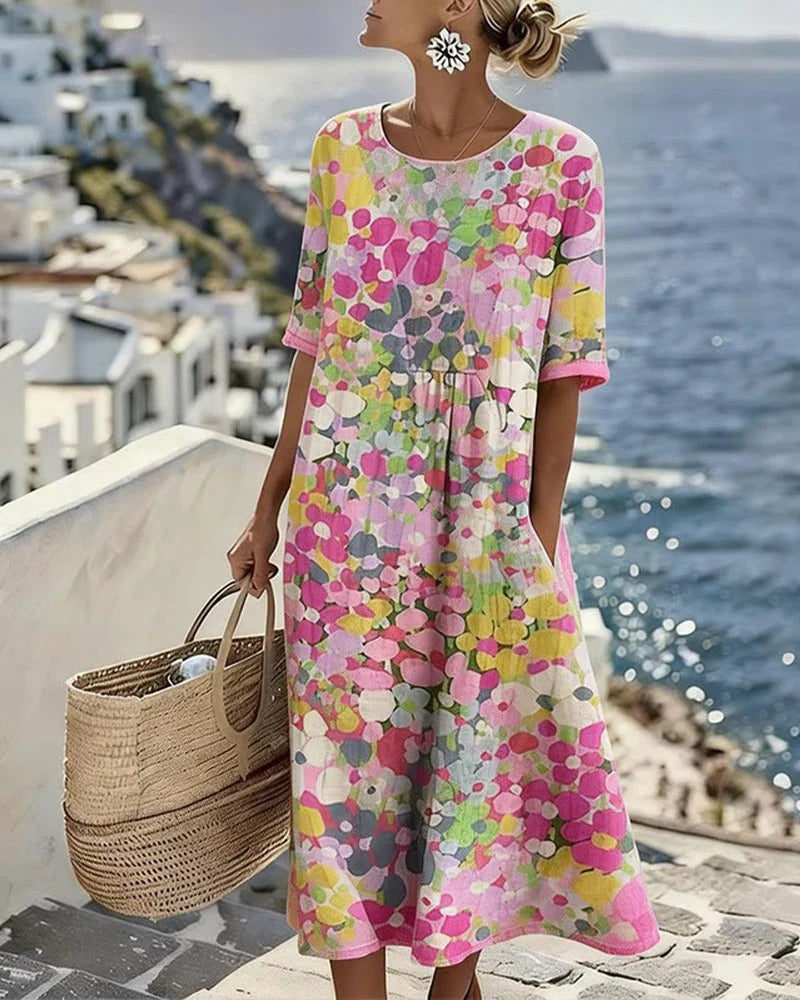 Mihaela - Rochie midi florală