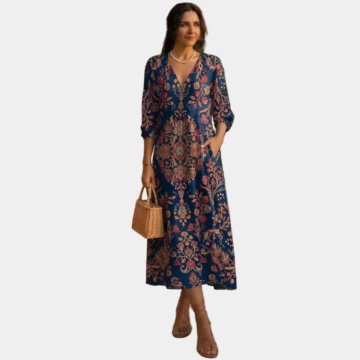 Leire | Rochie Lungă cu Stil Etnic