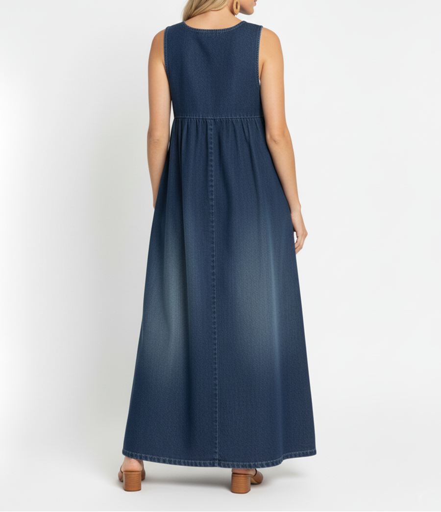 Karen™ | Rochie lungă din denim spălat