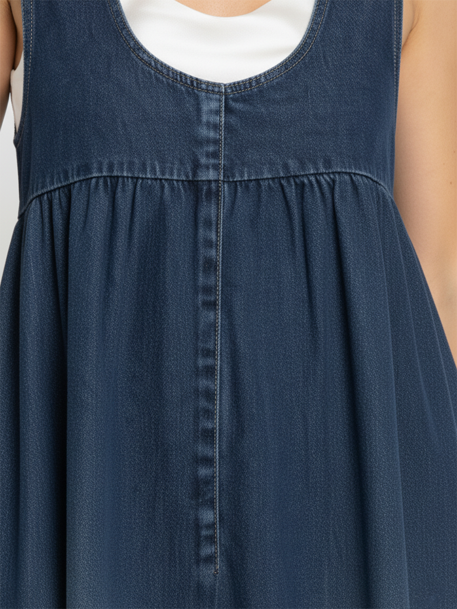 Karen™ | Rochie lungă din denim spălat