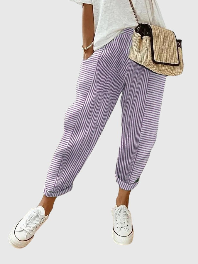 Nina – Pantaloni eleganți cu dungi