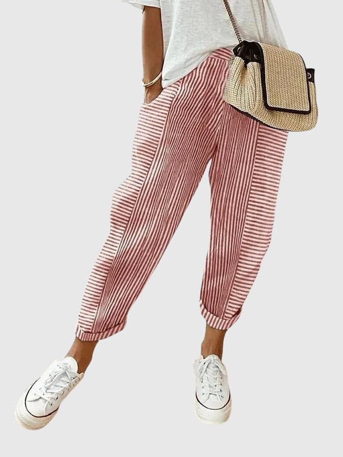 Nina – Pantaloni eleganți cu dungi