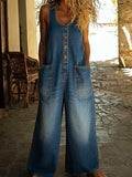 Ruth™ | Salopetă din denim de bumbac spălat