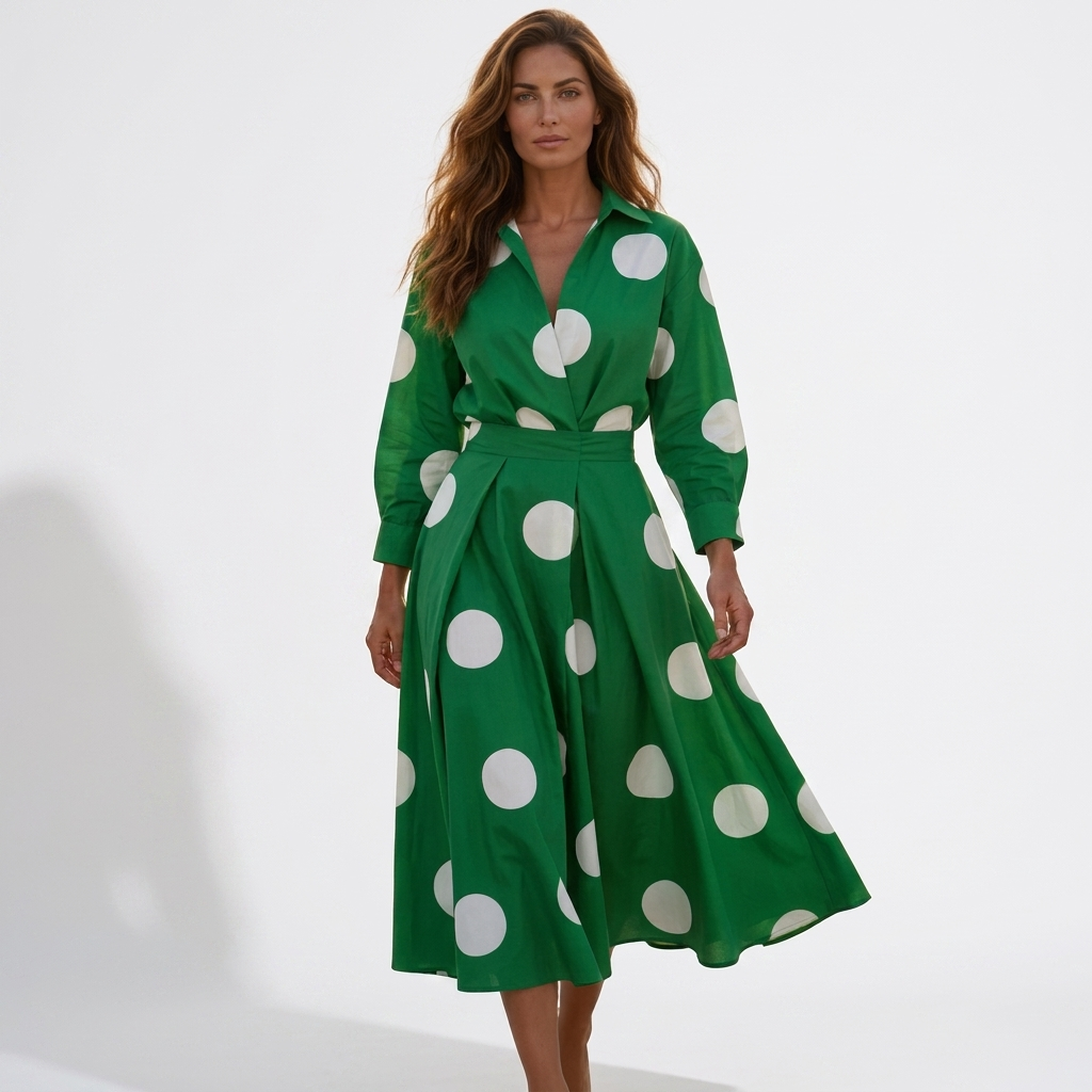 Lana - Rochie elegantă din bumbac cu guler