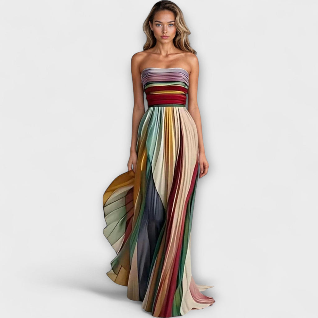 AVERY – ROCHIE FĂCUTĂ DIN PLISAT ÎN CULORI ALE CURCUBEULUI